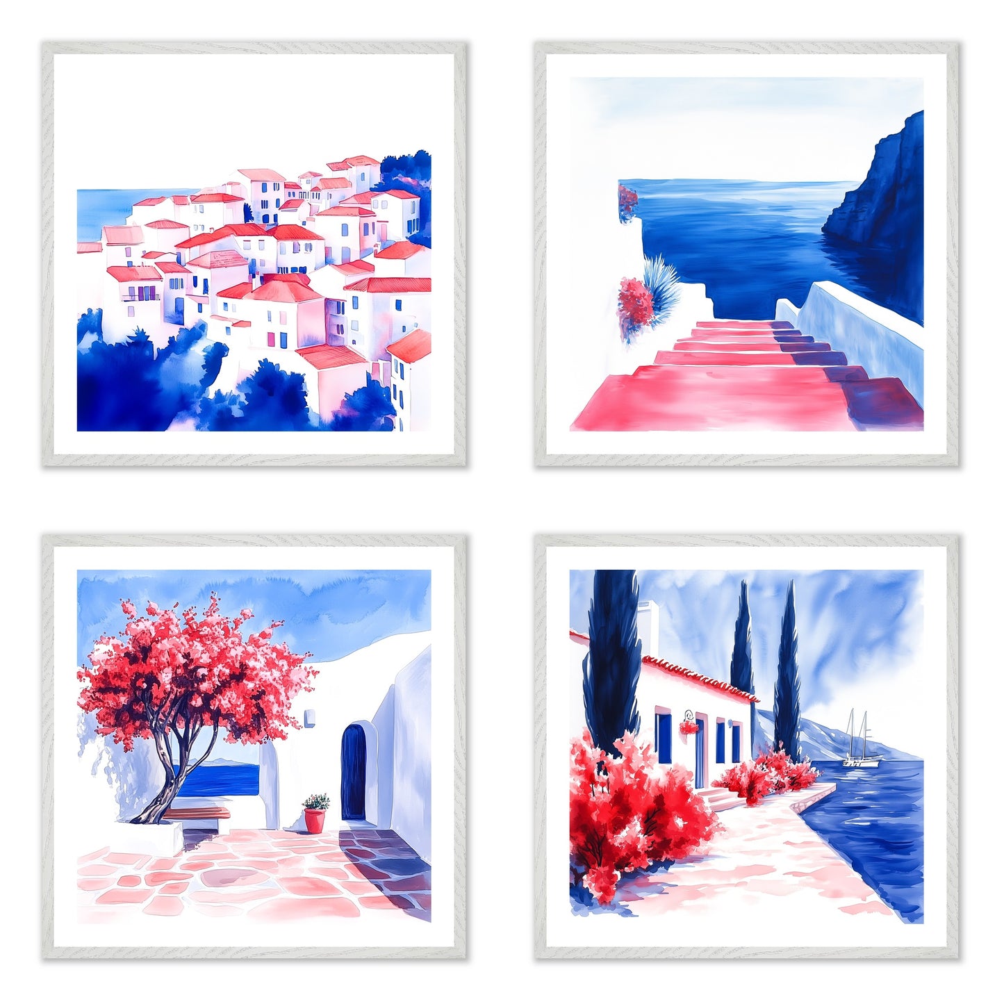 Noon - Gallery wall set with art prints in white frame
