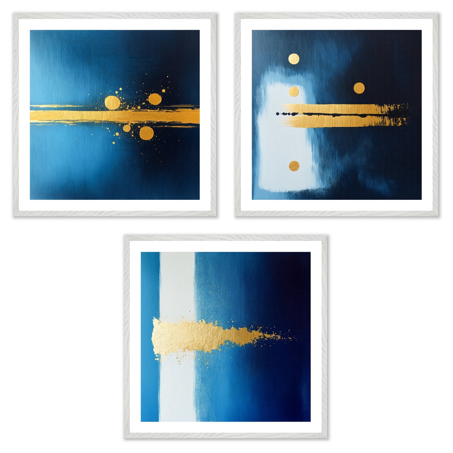 Gold Code - Gallery wall set with art prints in white frame