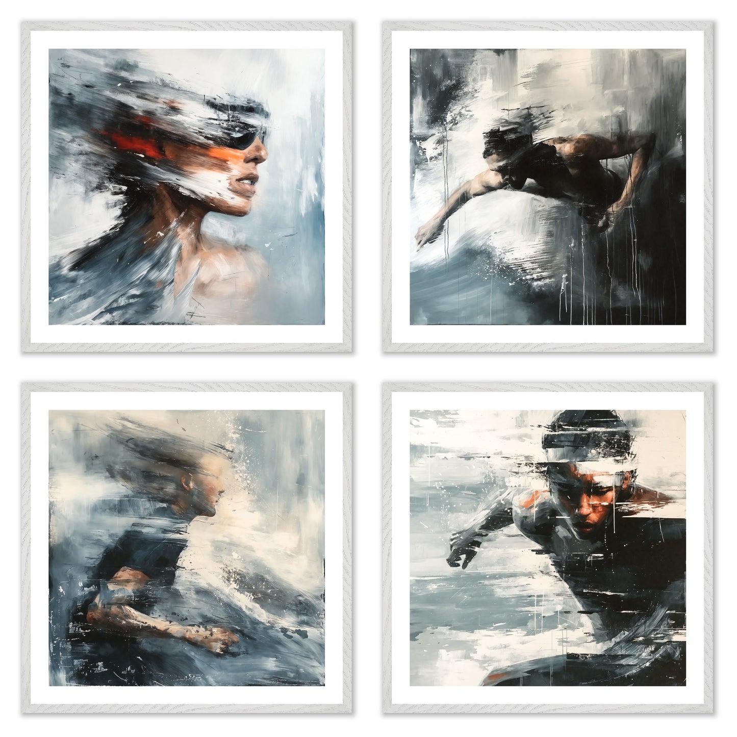 Breaking Through - Gallery wall set with art prints in white frame