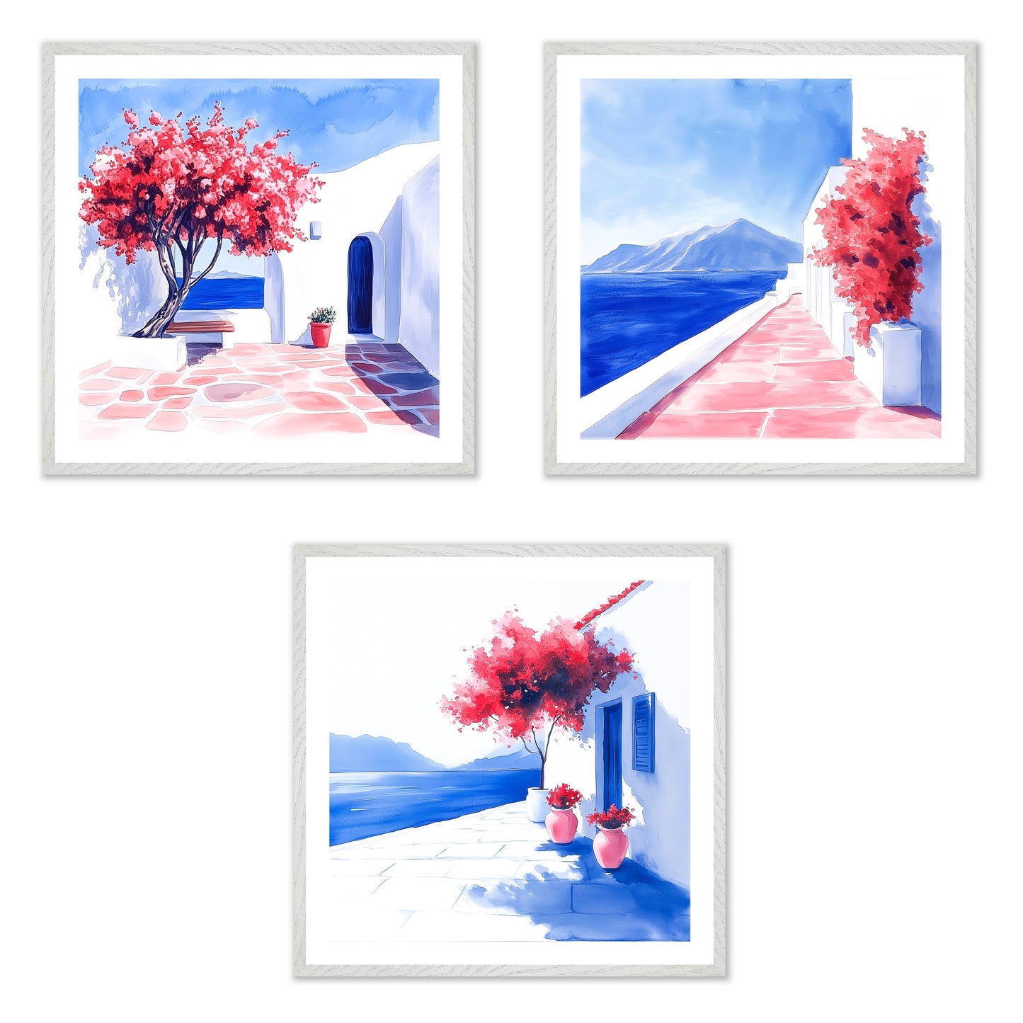 Noon - Gallery wall set with art prints in white frame