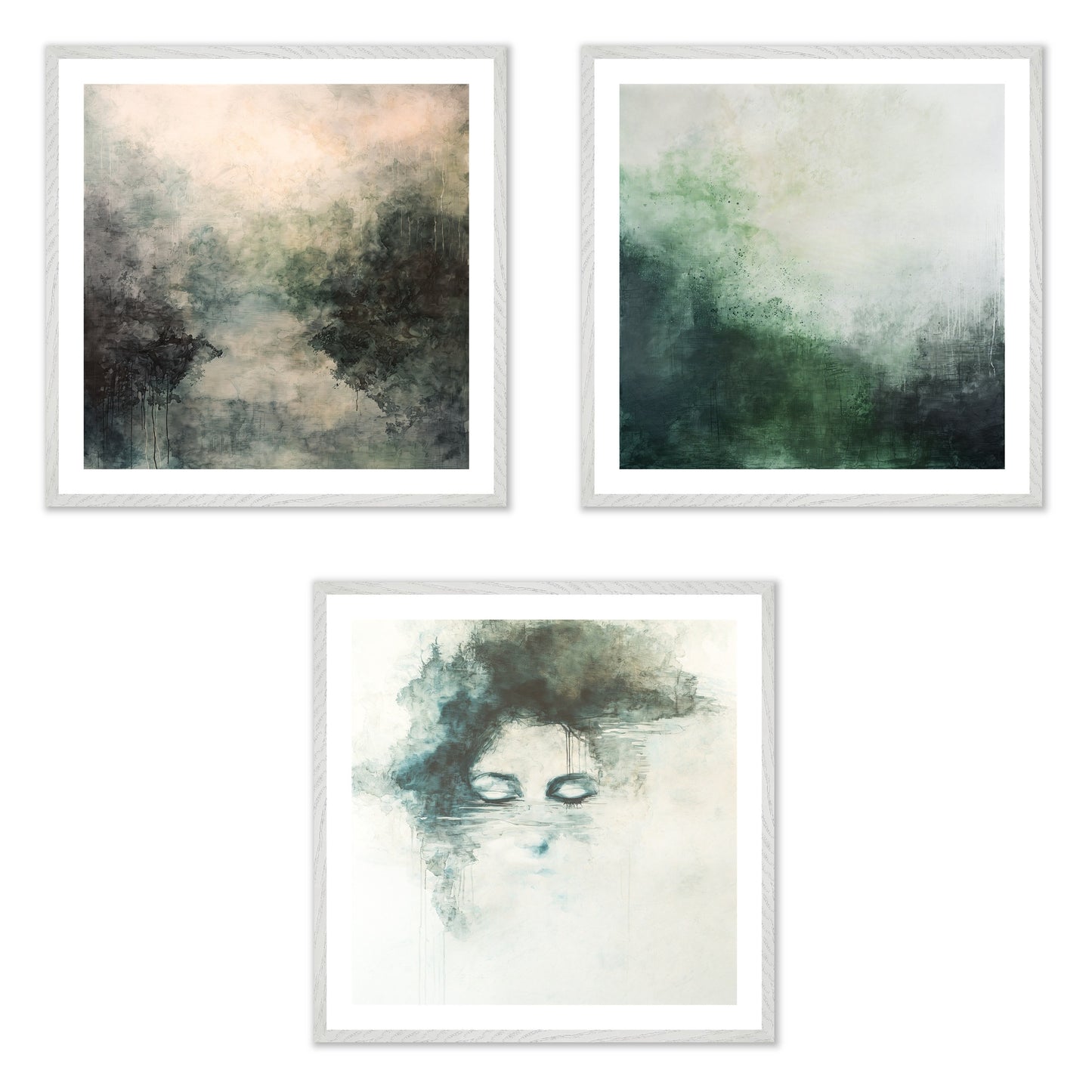 Chromatic Moods - Gallery wall set with art prints in white frame