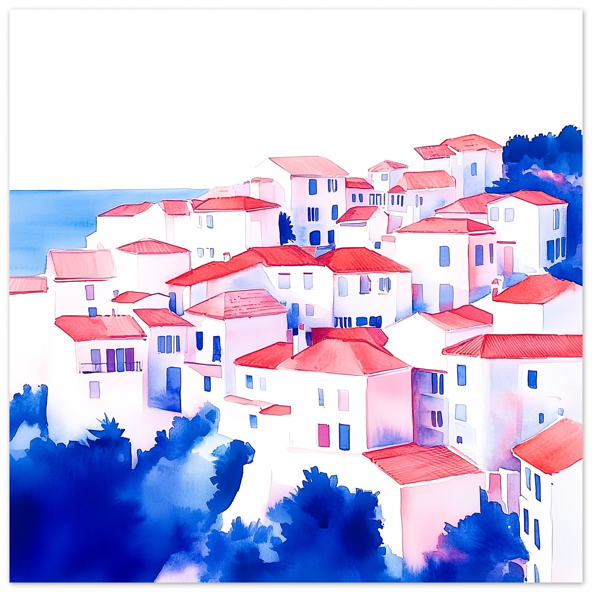 The Hillside Town - Art print