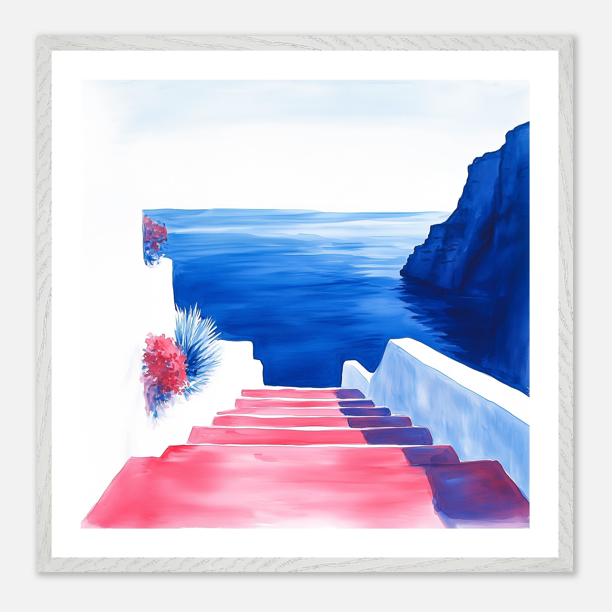 The Way Down - Art print in white frame