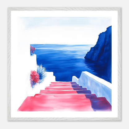 The Way Down - Art print in white frame