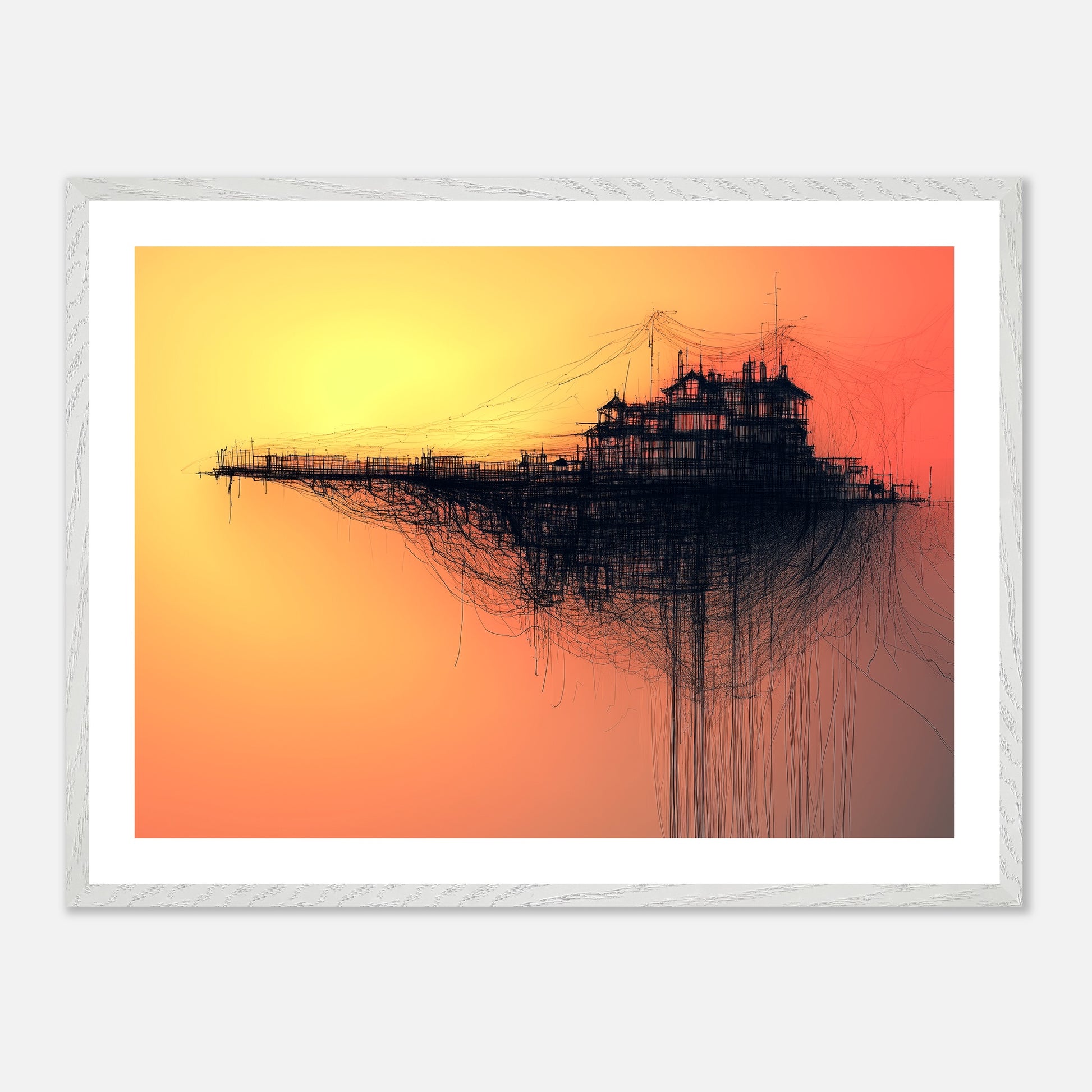 Last Bastion - Art print in white frame