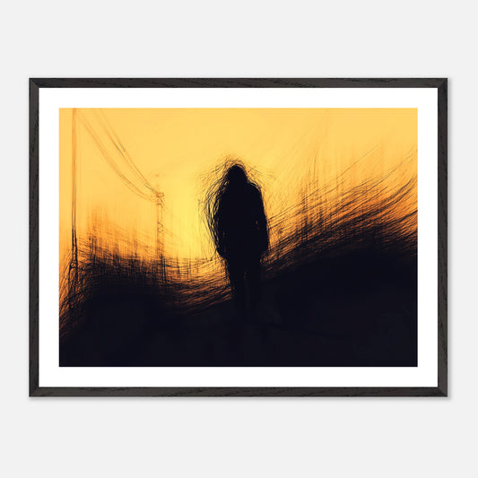 Static Bloom - Art print in black frame