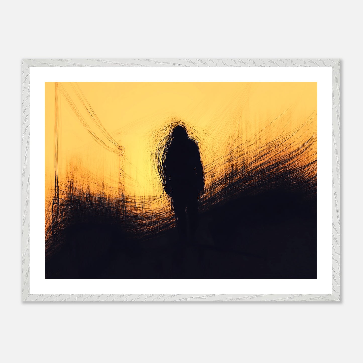 Static Bloom - Art print in white frame