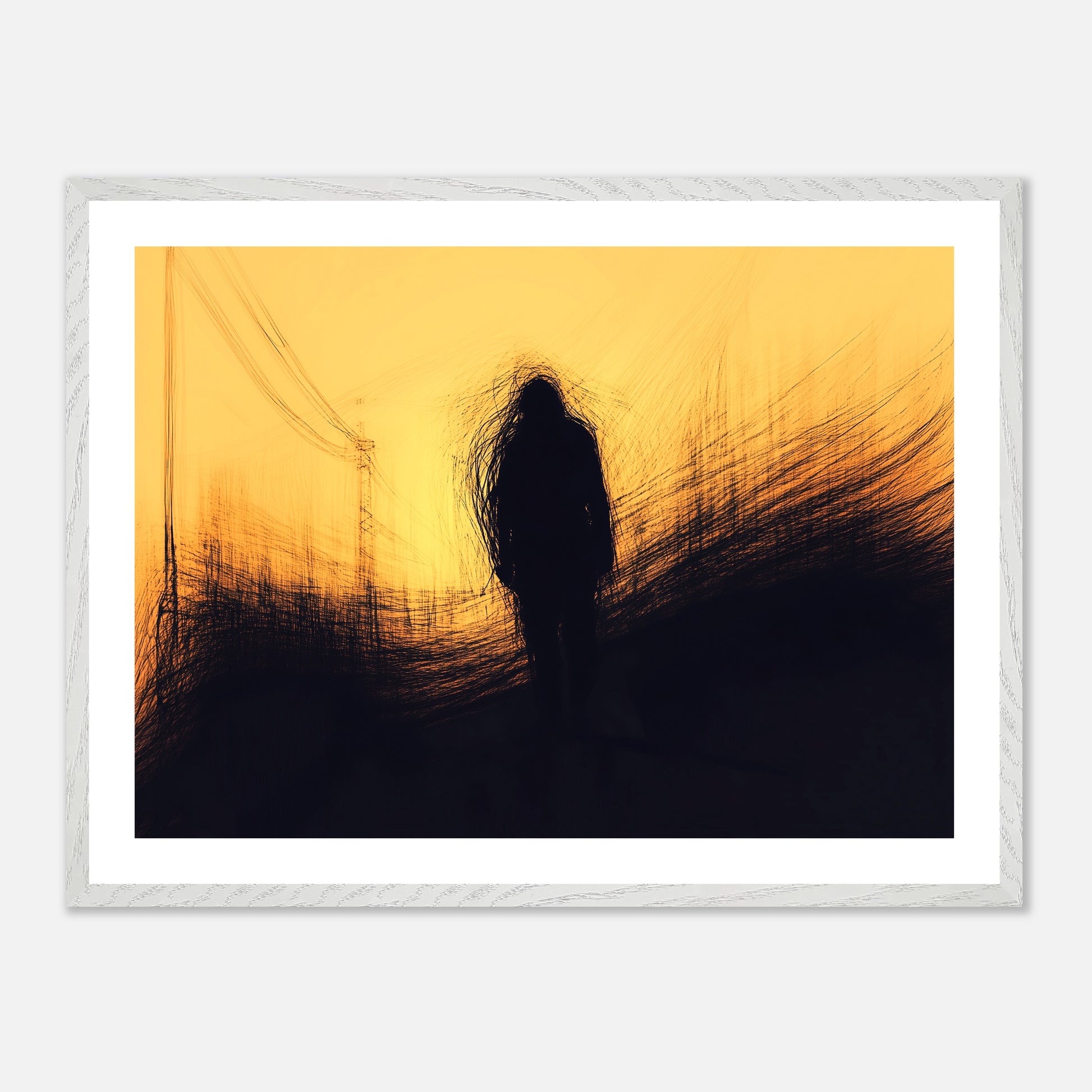Static Bloom - Art print in white frame