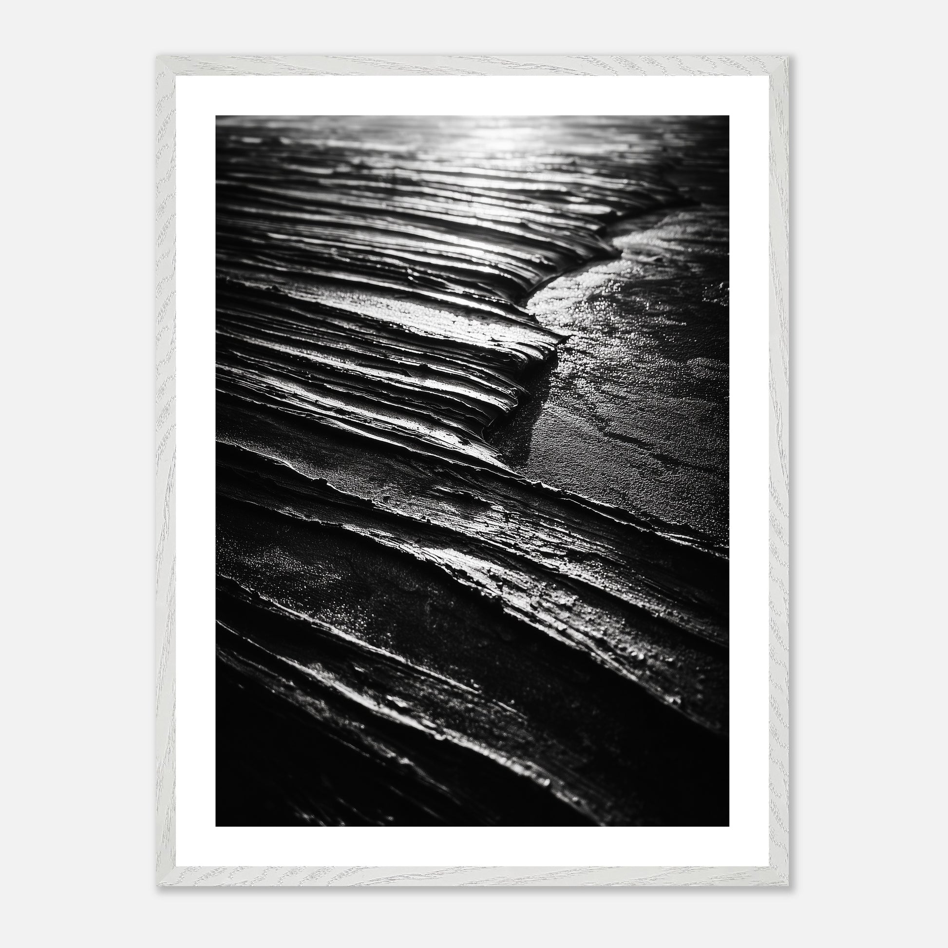 Scarred Plain - Art print in white frame