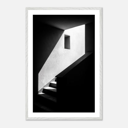 Recessed Steps - Art print in white frame