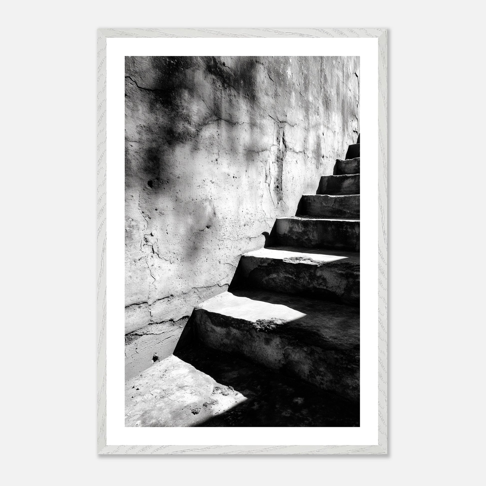 Stair Ascent - Art print in white frame