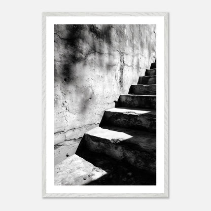 Stair Ascent - Art print in white frame