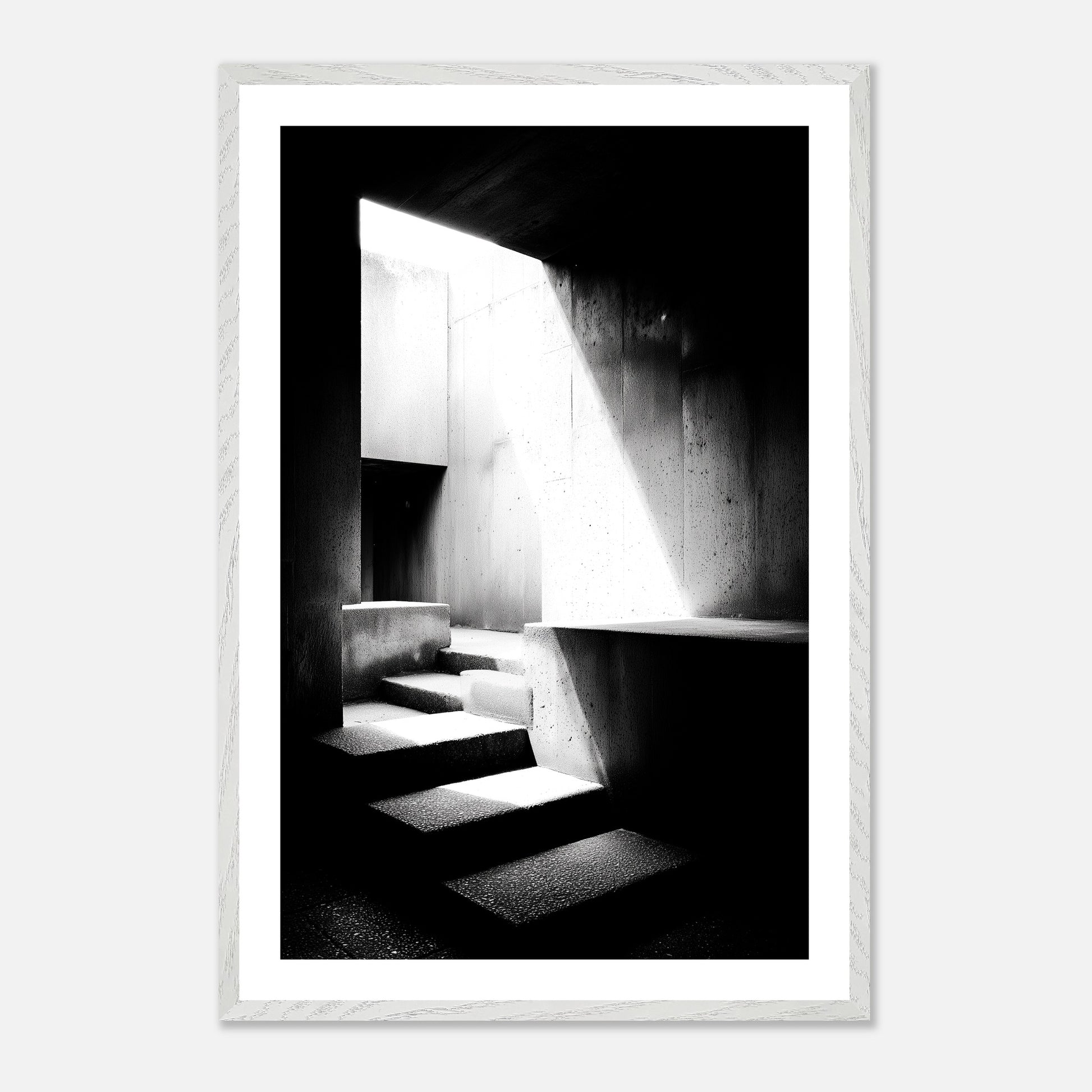 Light Descent - Art print in white frame