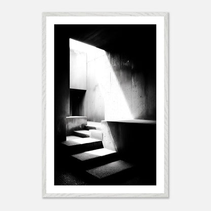 Light Descent - Art print in white frame