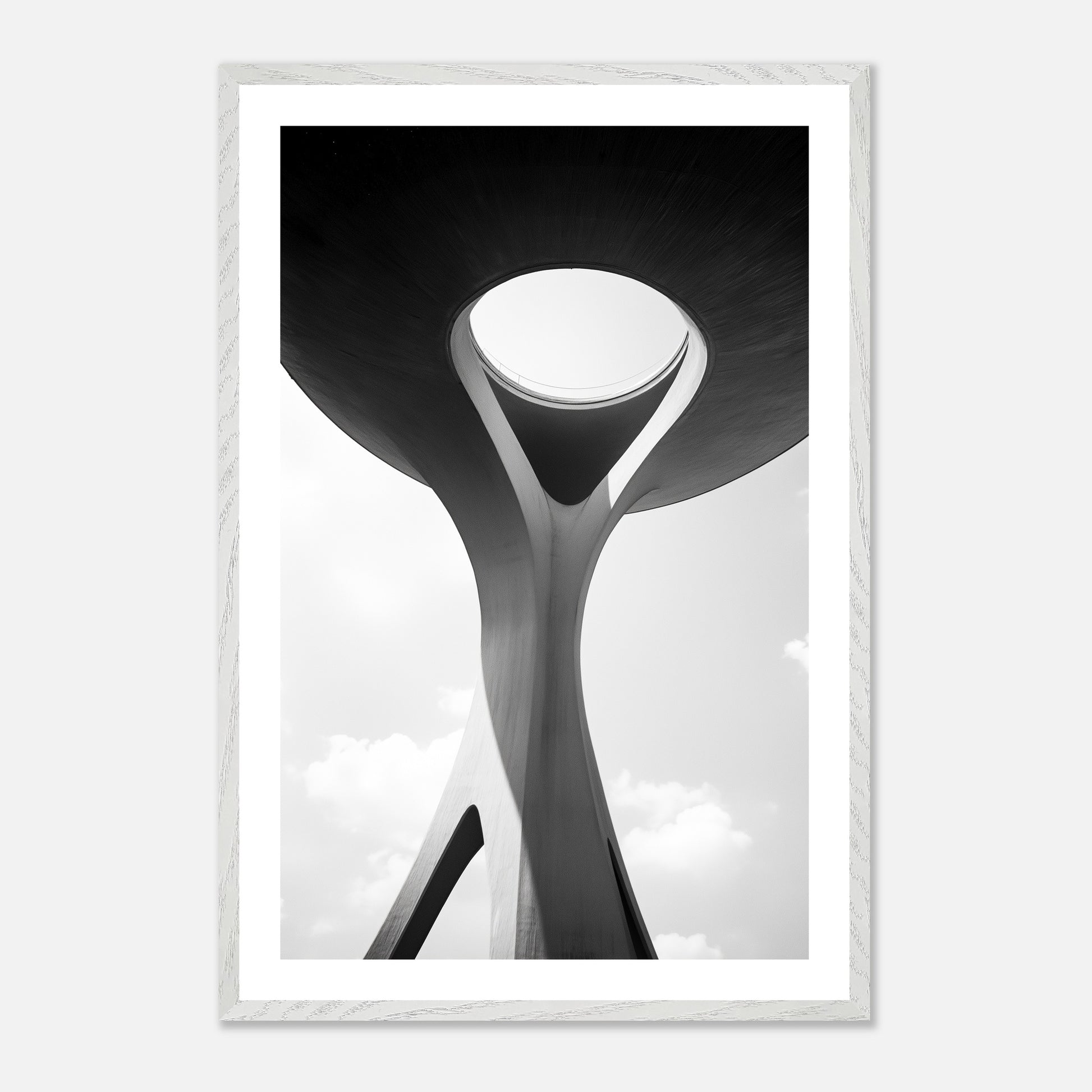 Sky Oculus - Art print in white frame
