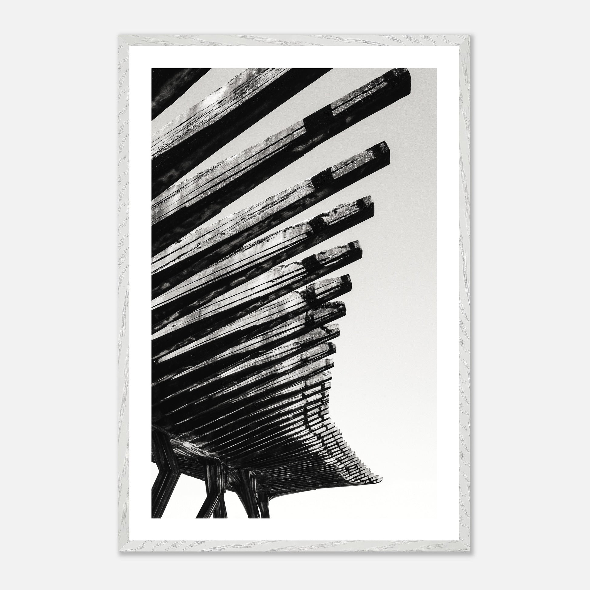 Ribbed Ascent - Art print in white frame