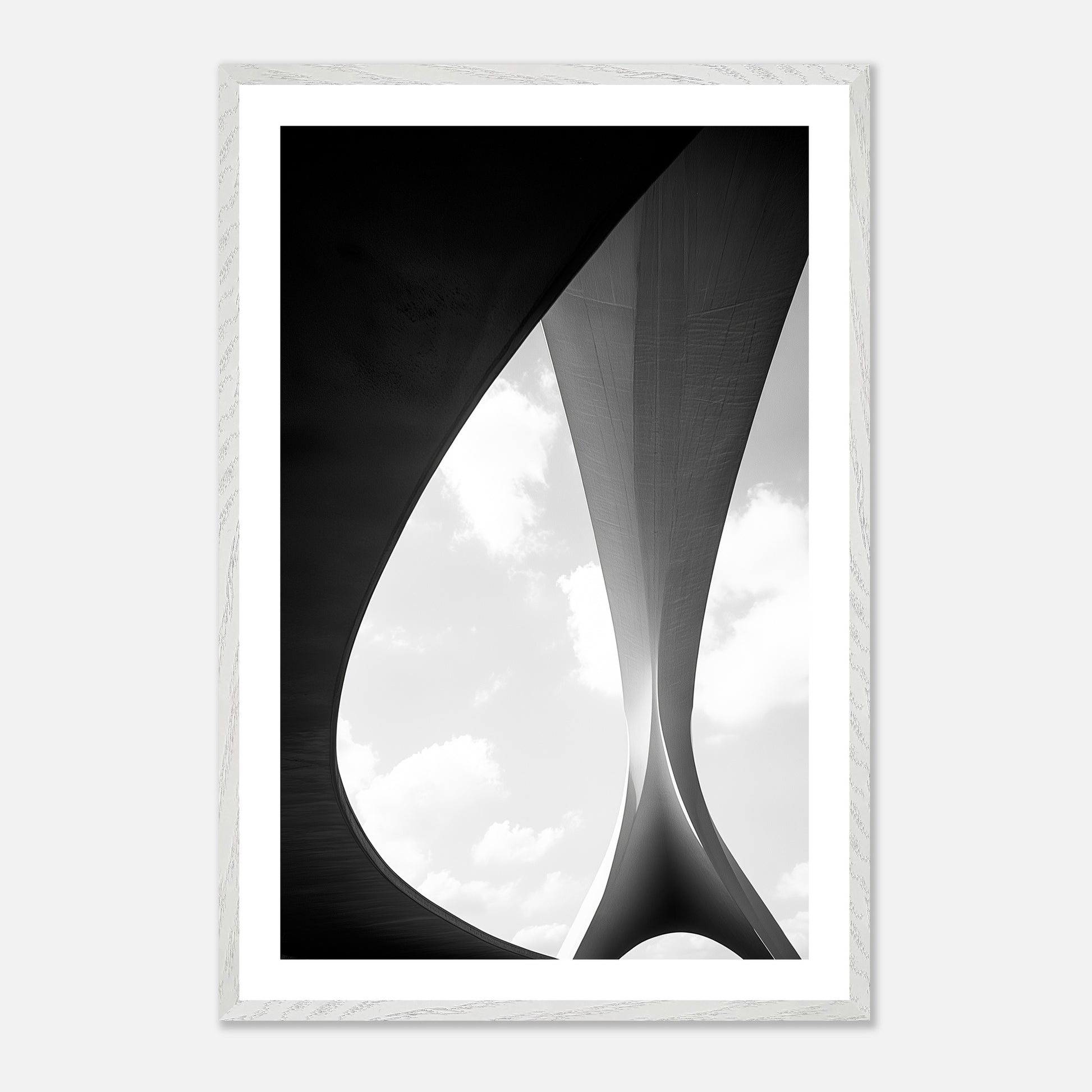 Sky Curve - Art print in white frame