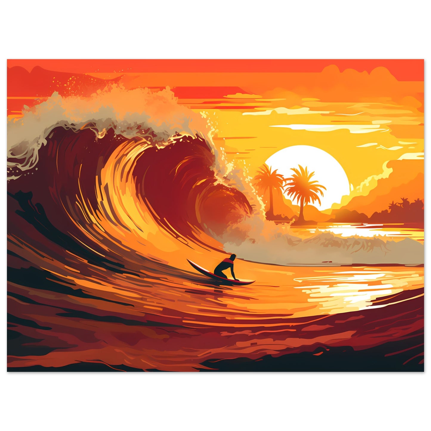 Anticipation in Gold - Sunset Surfing - Wall Art