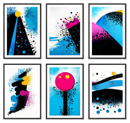Pop Rocks and Soda - Gallery wall set with art prints in black frame