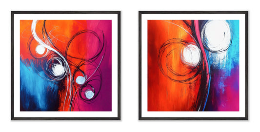 Arctic Flames - Gallery wall set with art prints in black frame