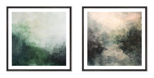 Chromatic Moods - Gallery wall set with art prints in black frame