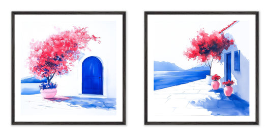 Noon - Gallery wall set with art prints in black frame