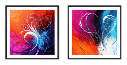 Arctic Flames - Gallery wall set with art prints in black frame