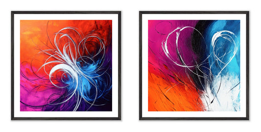 Arctic Flames - Gallery wall set with art prints in black frame