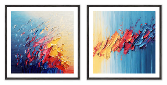 Color Rush - Gallery wall set with art prints in black frame