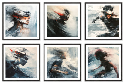 Breaking Through - Gallery wall set with art prints in black frame