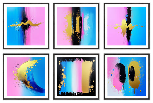 Argument - Gallery wall set with art prints in black frame