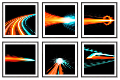 Quantum Fluctuations - Gallery wall set with art prints in black frame