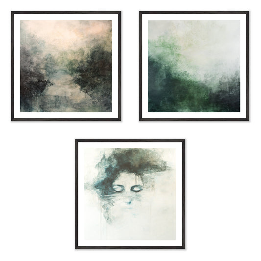 Chromatic Moods - Gallery wall set with art prints in black frame
