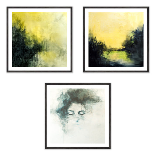 Chromatic Moods - Gallery wall set with art prints in black frame