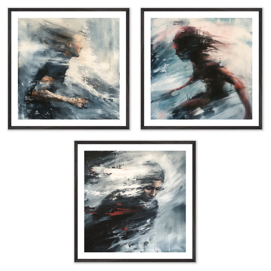 Breaking Through - Gallery wall set with art prints in black frame