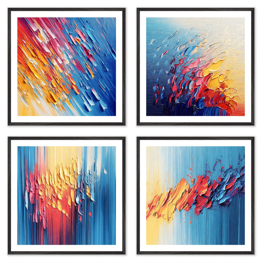 Color Rush - Gallery wall set with art prints in black frame