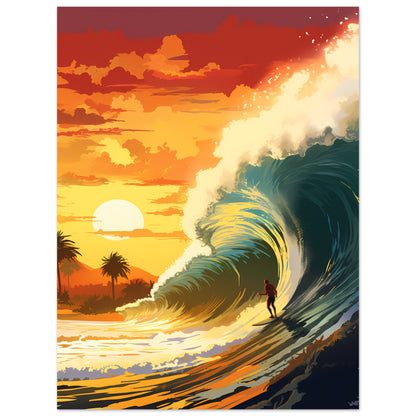 Sundown Surfing - Sunset Surfing - Wall Art