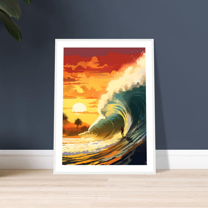 Sundown Surfing - Sunset Surfing - Wall Art