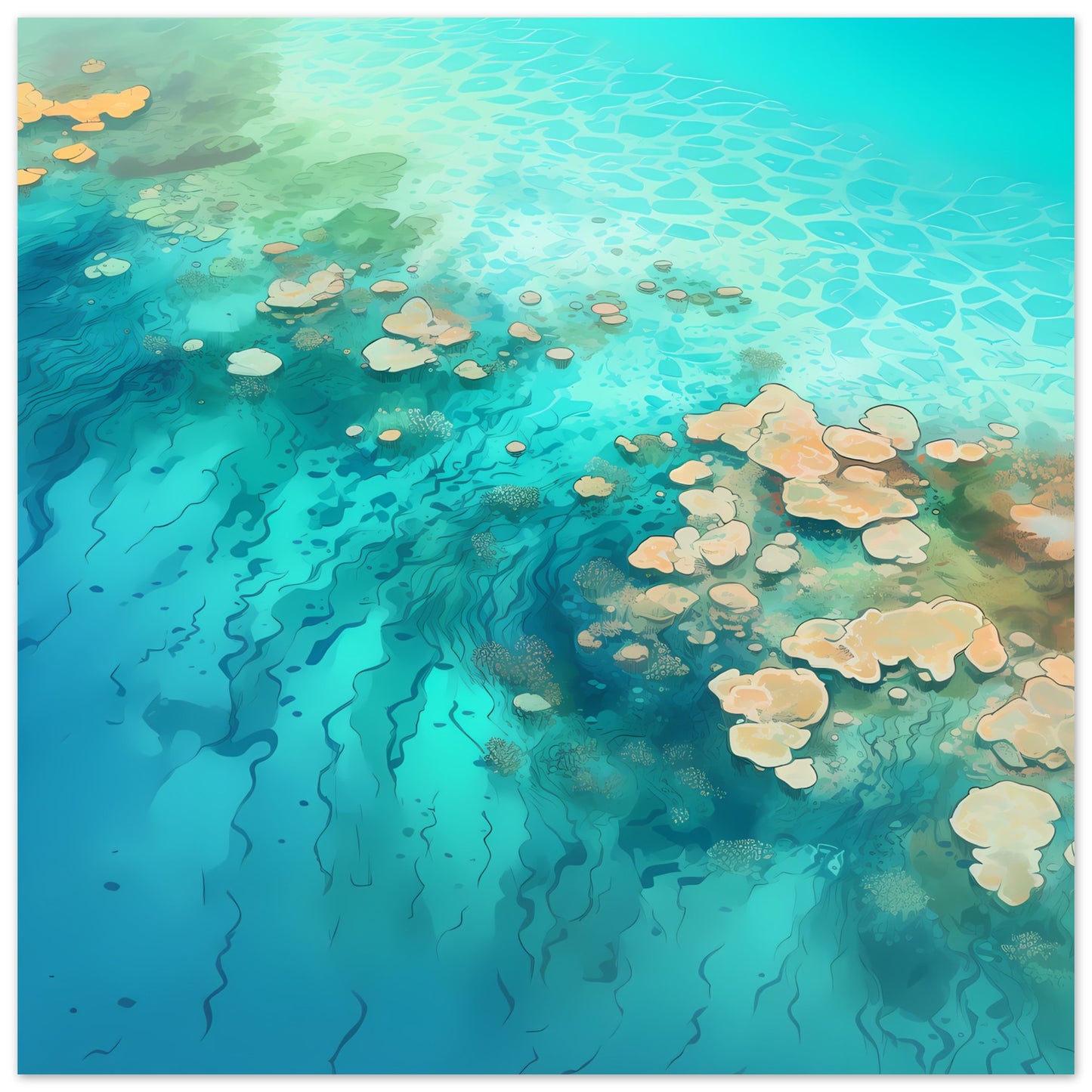 Aqua Archipelago 3 - Coral Reef Magic - Wall Art