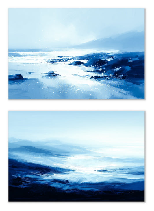 Blue Silence - Gallery wall set with art prints