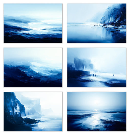 Blue Silence - Gallery wall set with art prints