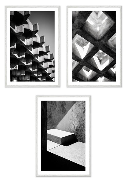 Shadow Play - Gallery wall set with art prints in white frame