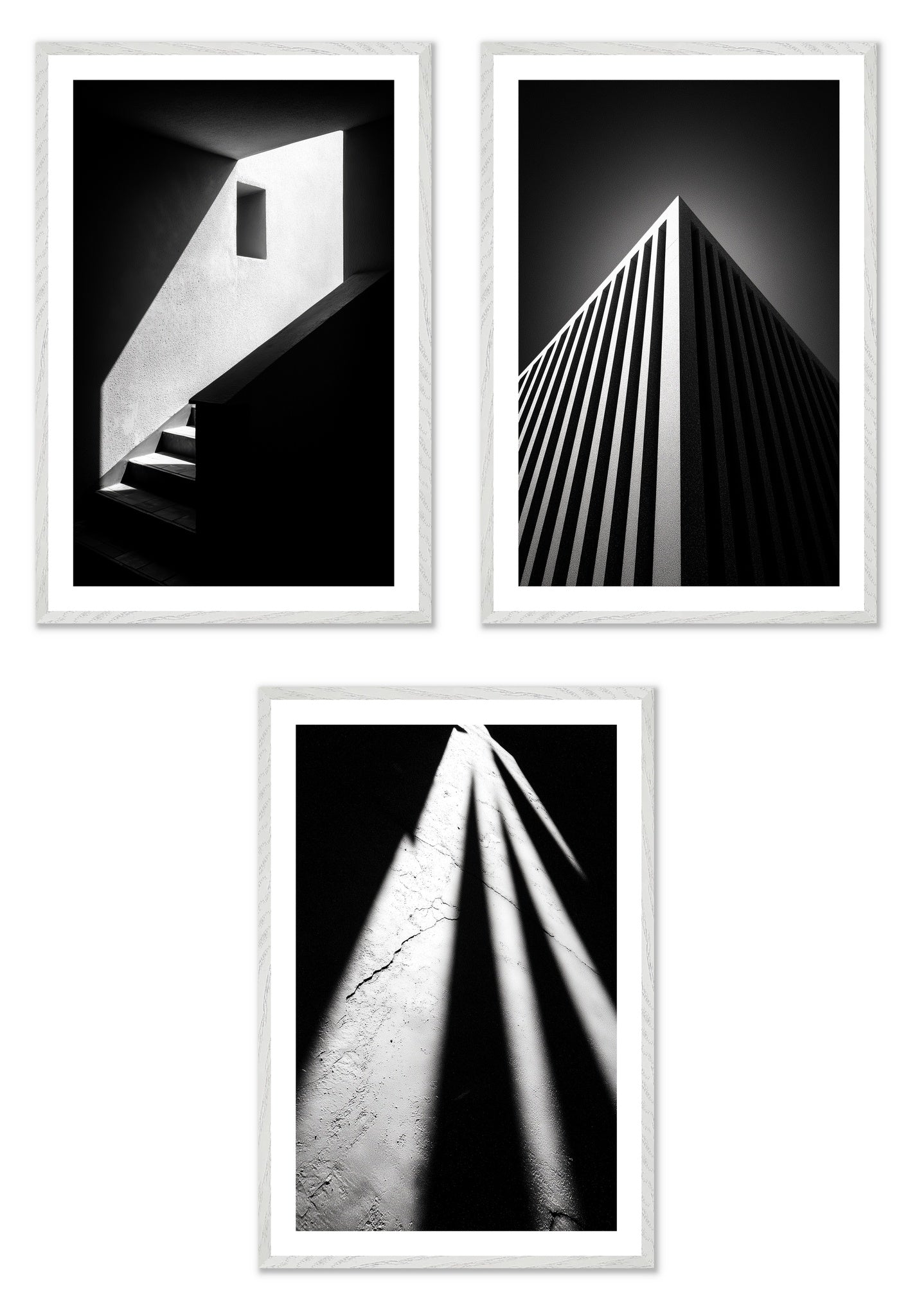 Shadow Play - Gallery wall set with art prints in white frame