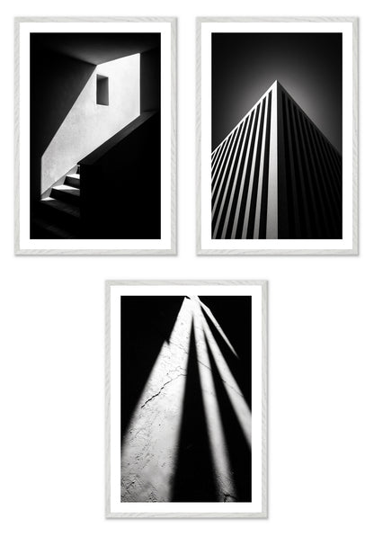 Shadow Play - Gallery wall set with art prints in white frame