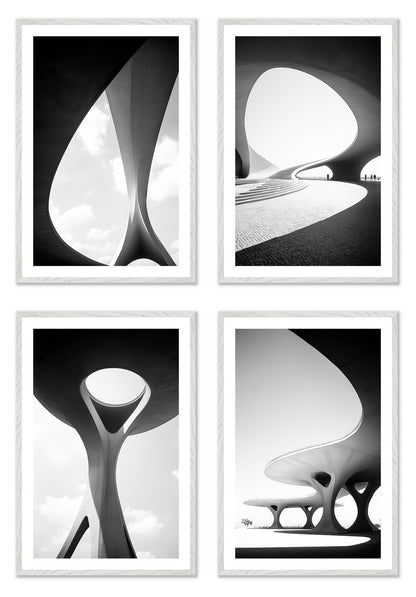 Shadow Play - Gallery wall set with art prints in white frame