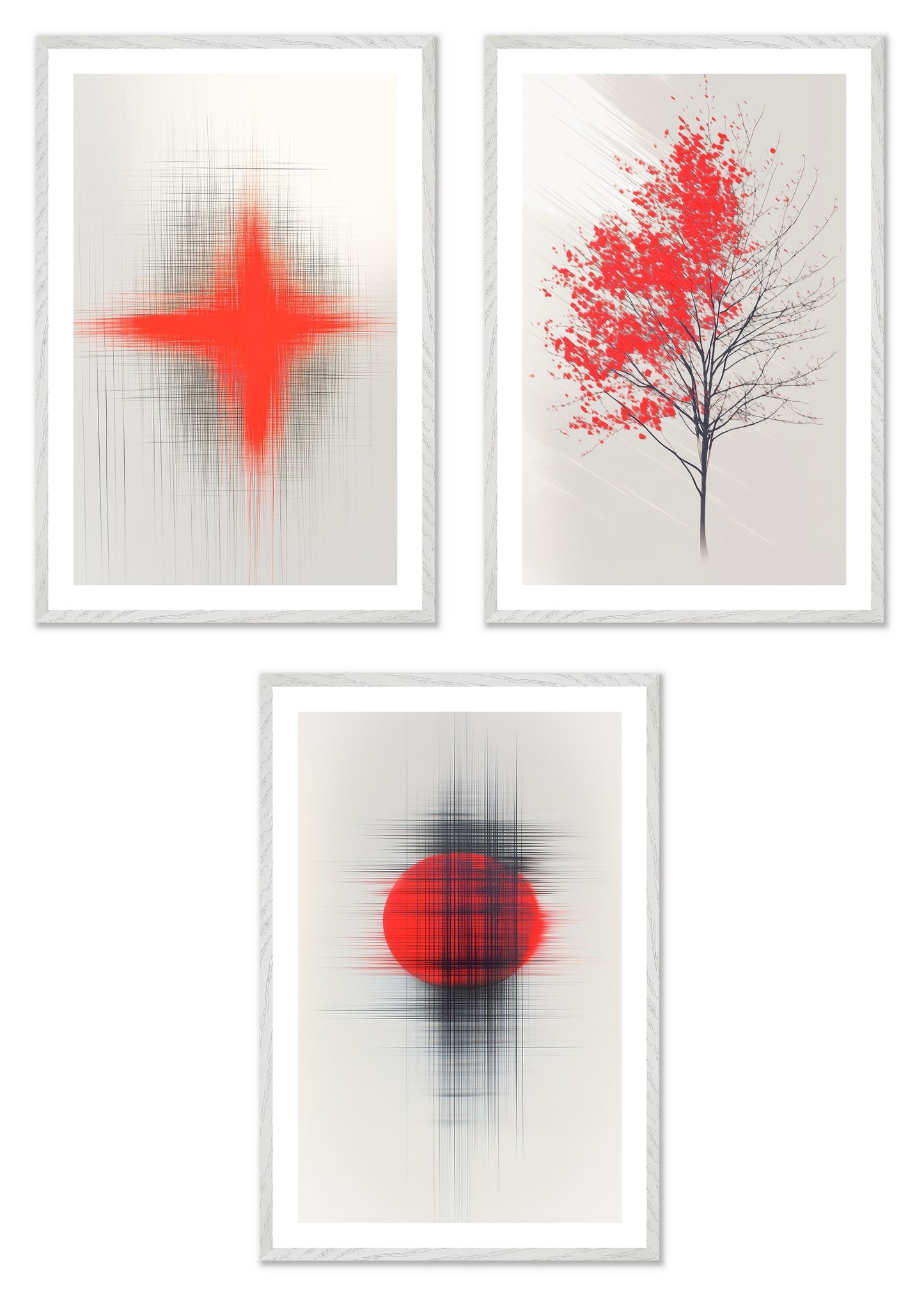 The Imperfect Grid - Gallery wall set with art prints in white frame