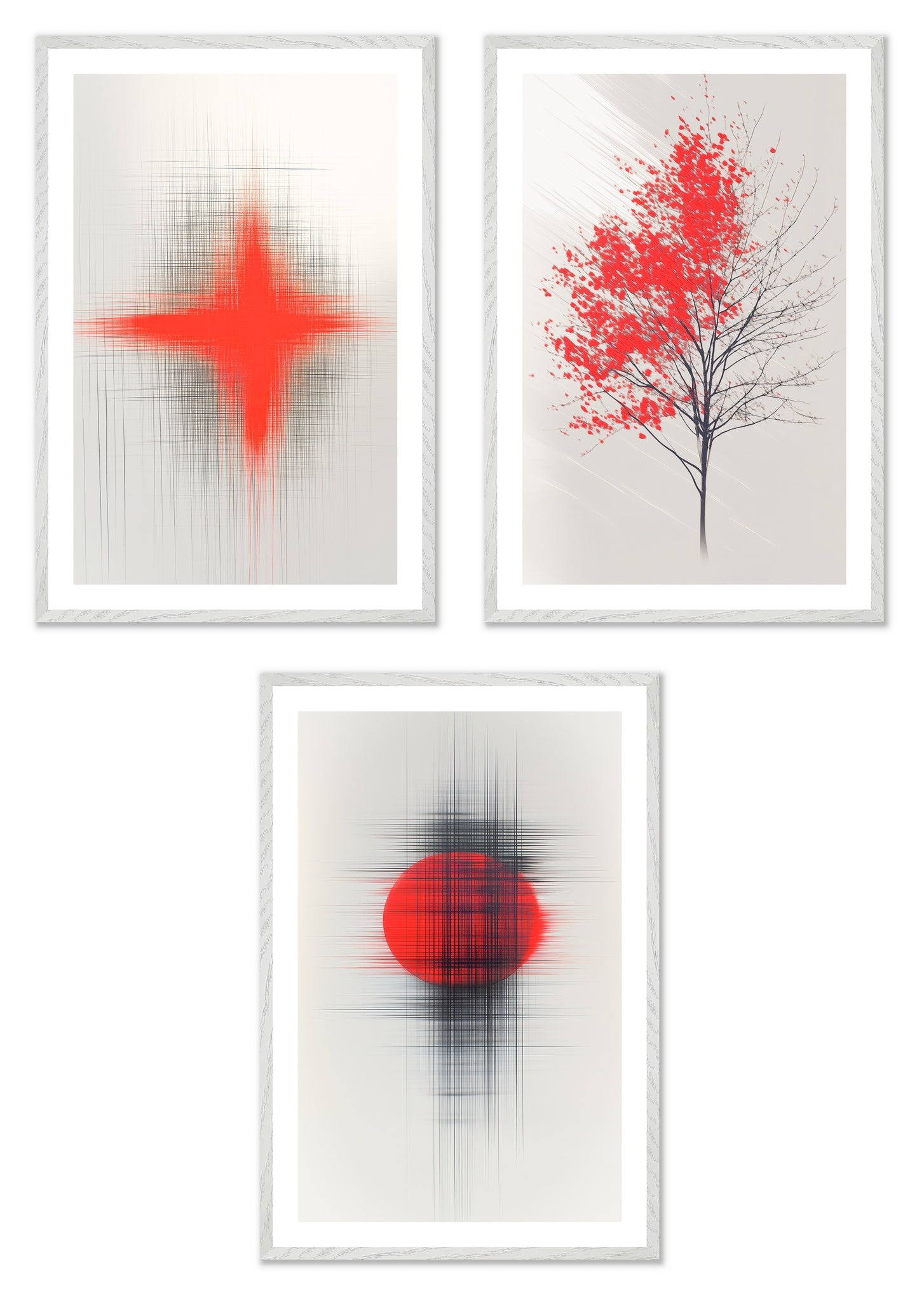 The Imperfect Grid - Gallery wall set with art prints in white frame
