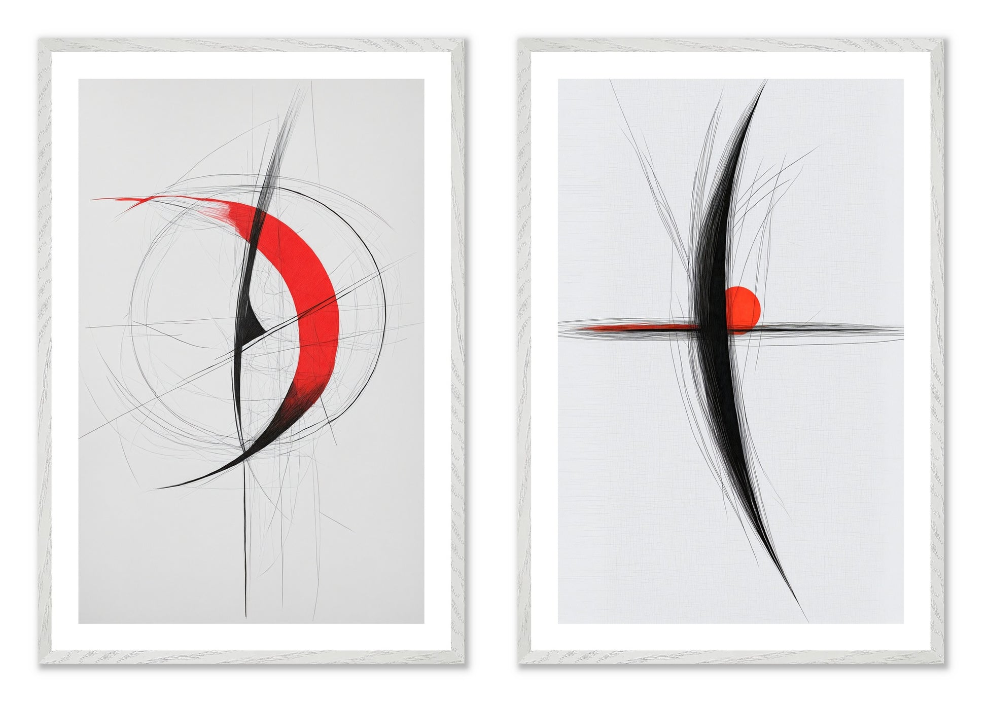 Red Constant - Gallery wall set with art prints in white frame