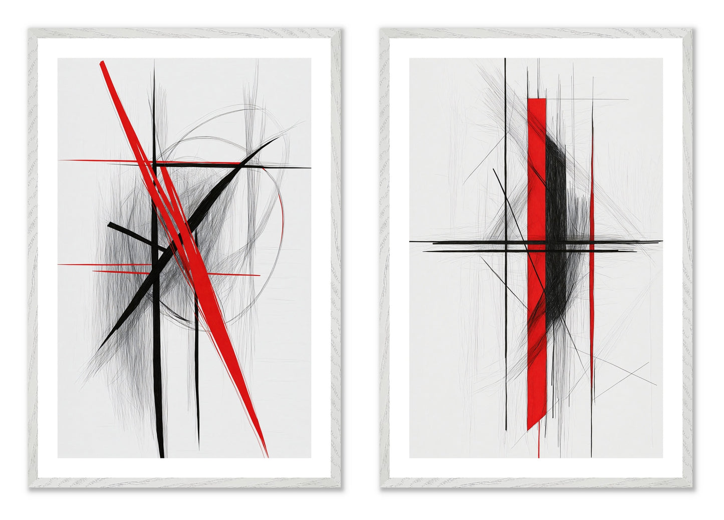 Red Constant - Gallery wall set with art prints in white frame