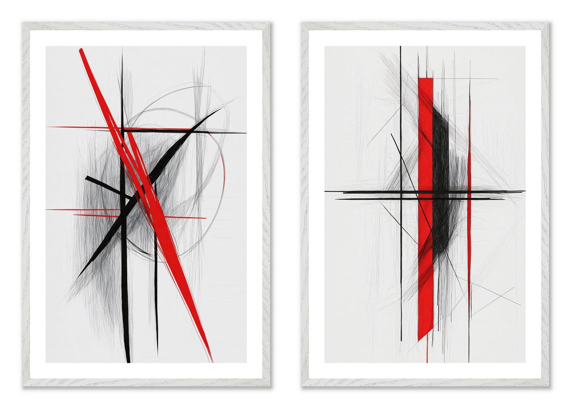 Red Constant - Gallery wall set with art prints in white frame